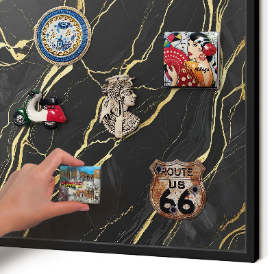 Vacation magnet board with a black frame Luxurious waves
