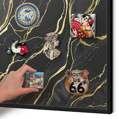 Vacation magnet board with a black frame Luxurious waves