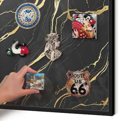 Vacation magnet board with a black frame Luxurious waves