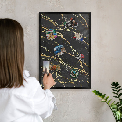 Vacation magnet board with a black frame Luxurious waves
