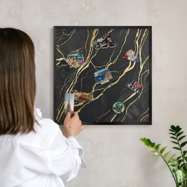 Vacation magnet board with a black frame Luxurious waves