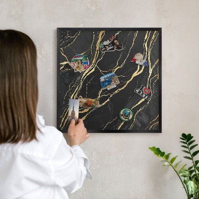Vacation magnet board with a black frame Luxurious waves