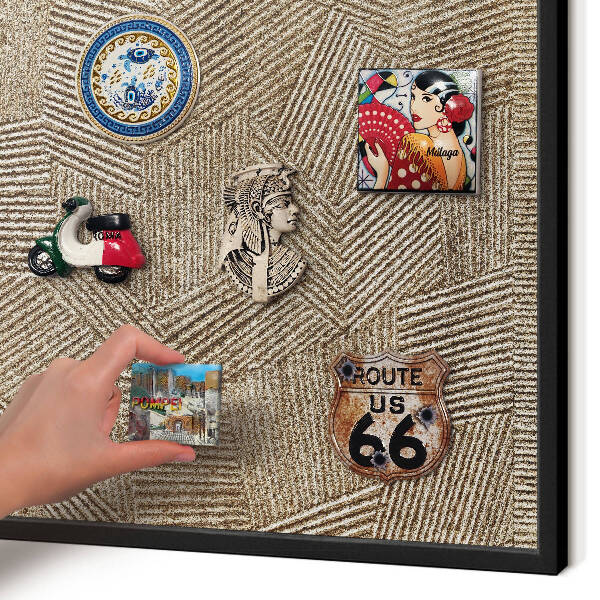 Vacation magnet board with a black frame Geometric pattern