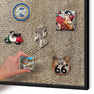 Vacation magnet board with a black frame Geometric pattern