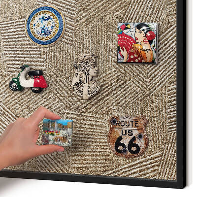 Vacation magnet board with a black frame Geometric pattern