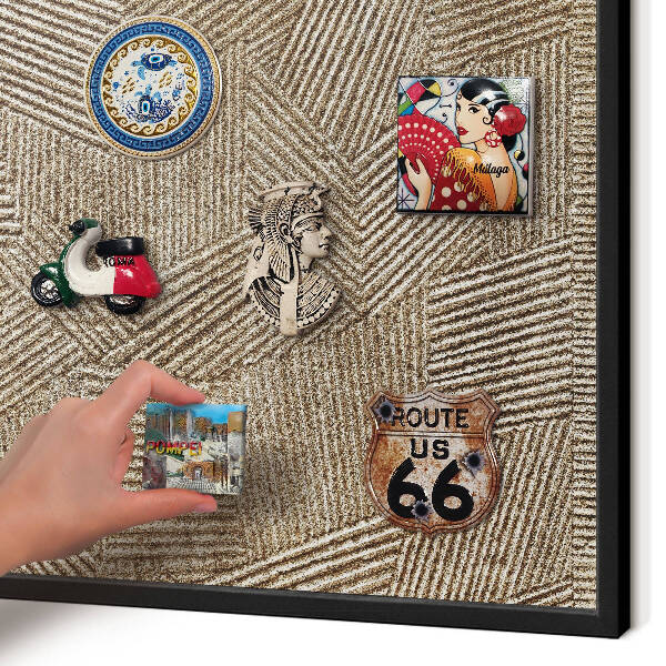 Vacation magnet board with a black frame Geometric pattern