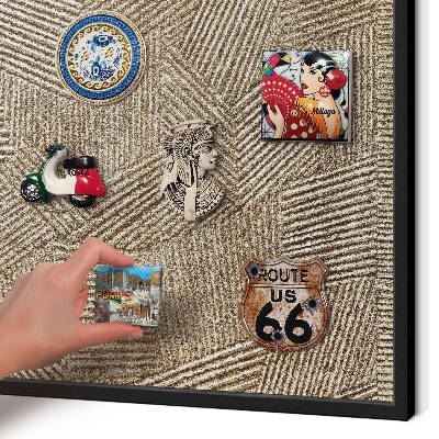 Vacation magnet board with a black frame Geometric pattern