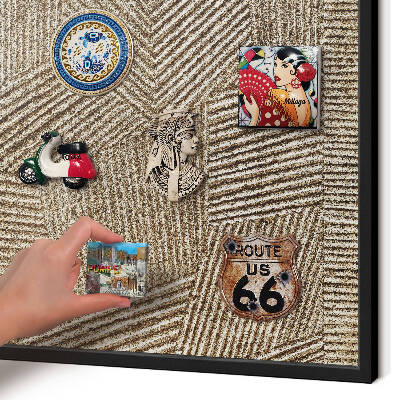 Vacation magnet board with a black frame Geometric pattern