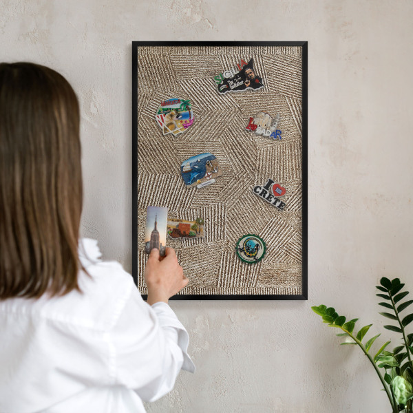 Vacation magnet board with a black frame Geometric pattern