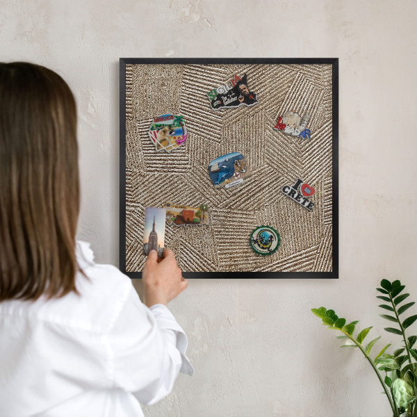 Vacation magnet board with a black frame Geometric pattern