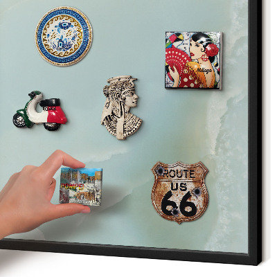 Vacation magnet board with a black frame Peaceful harmony