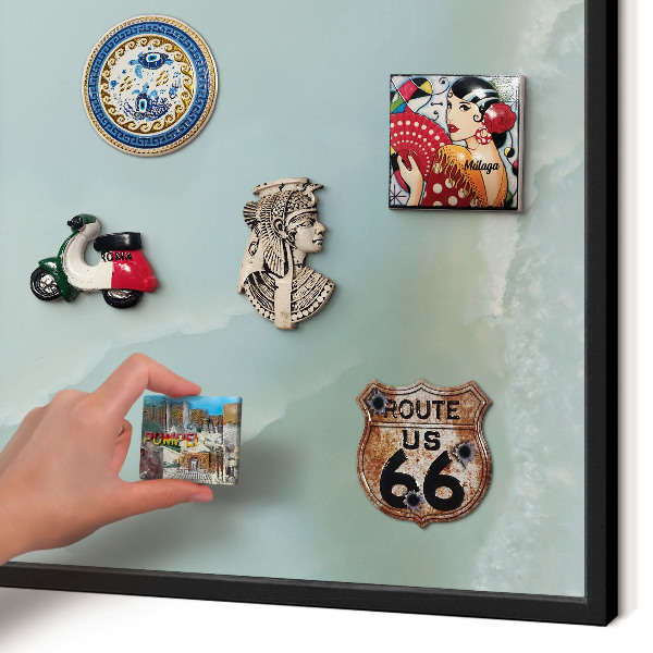 Vacation magnet board with a black frame Peaceful harmony