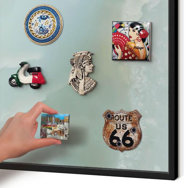 Vacation magnet board with a black frame Peaceful harmony