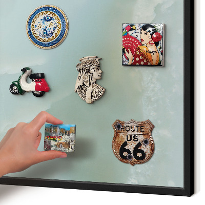 Vacation magnet board with a black frame Peaceful harmony