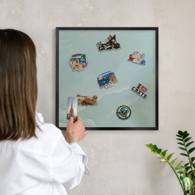 Vacation magnet board with a black frame Peaceful harmony