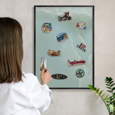 Vacation magnet board with a black frame Peaceful harmony