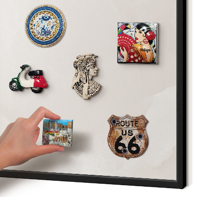 Vacation magnet board with a black frame Creamy texture