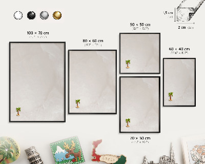 Vacation magnet board with a black frame Creamy texture