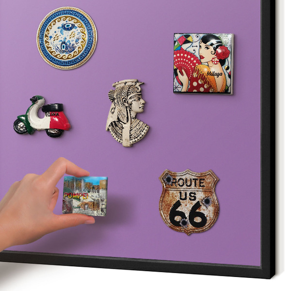 Vacation magnet board with a black frame Violet