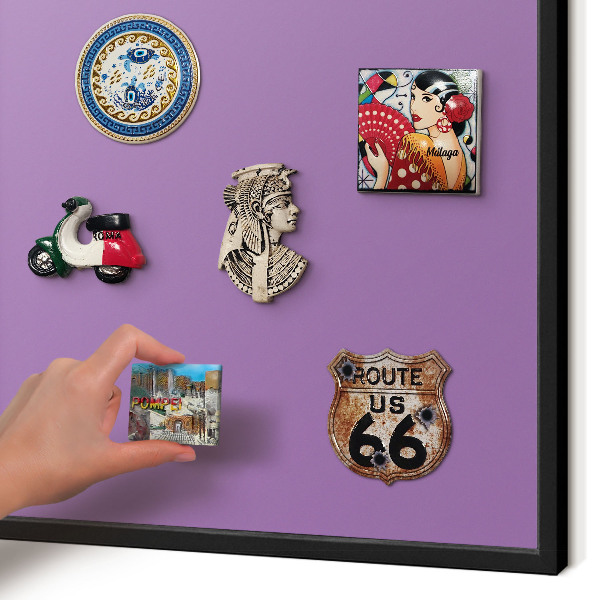 Vacation magnet board with a black frame Violet