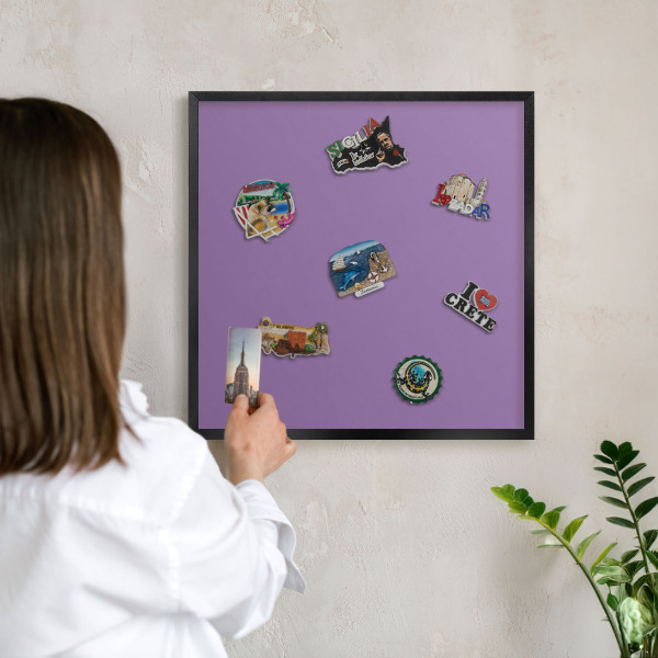 Vacation magnet board with a black frame Violet