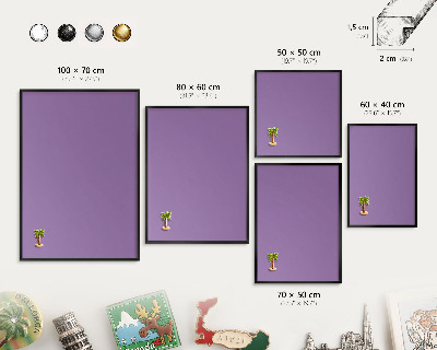 Vacation magnet board with a black frame Violet