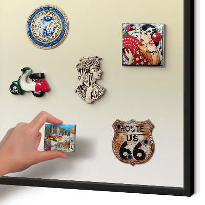 Metal wall board for magnets in a black frame Cream gradient