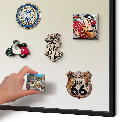 Metal wall board for magnets in a black frame Cream gradient