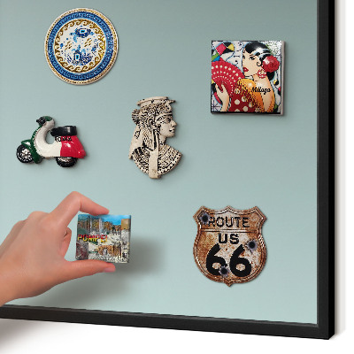 Vacation magnet board with a black frame Turquoise gradient