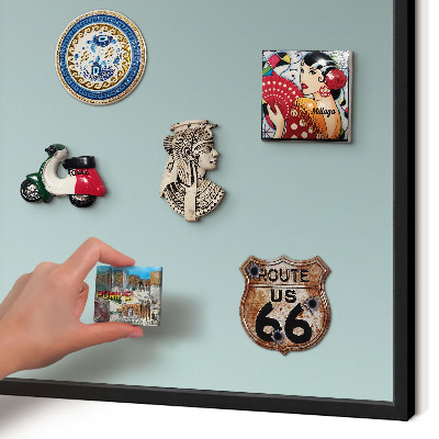 Vacation magnet board with a black frame Turquoise gradient