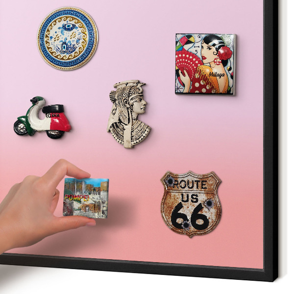Metal wall board for magnets in a black frame Delicate gradient