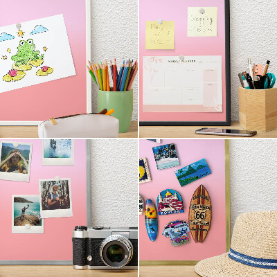 Metal wall board for magnets in a black frame Delicate gradient