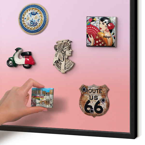 Metal wall board for magnets in a black frame Delicate gradient