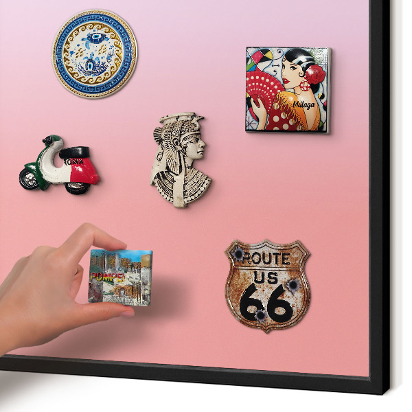 Metal wall board for magnets in a black frame Delicate gradient