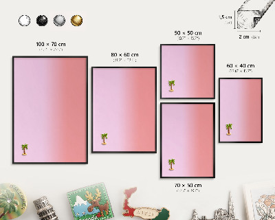 Metal wall board for magnets in a black frame Delicate gradient