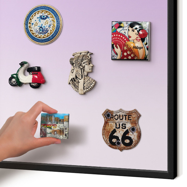 Vacation magnet board with a black frame Subtle gradient
