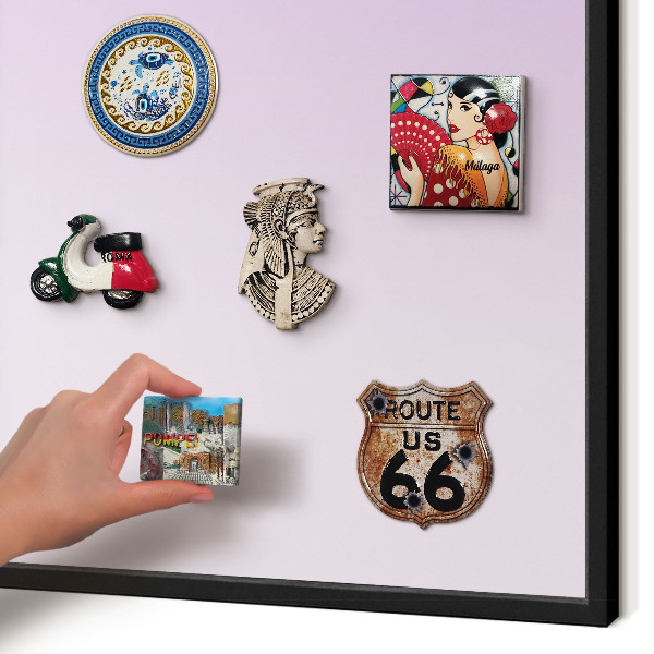 Vacation magnet board with a black frame Subtle gradient