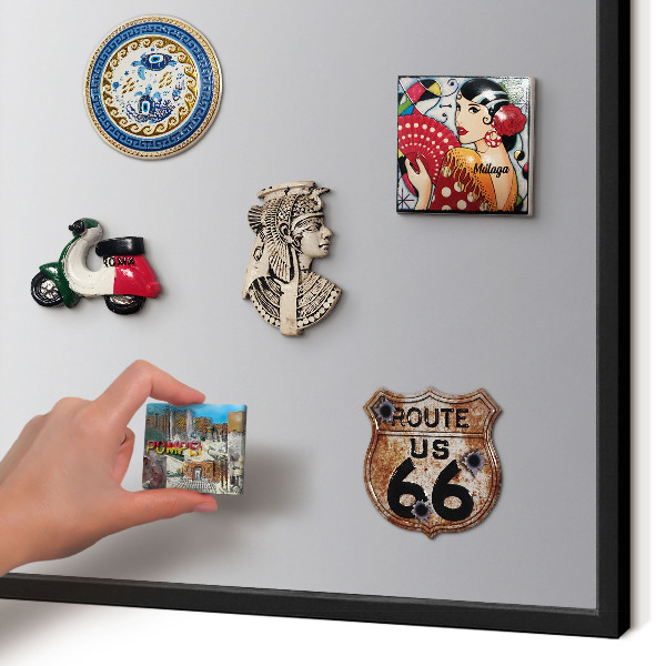 Vacation magnet board with a black frame Gray gradient