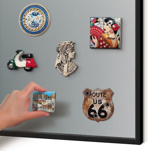 Metal wall board for magnets in a black frame Blue gradient