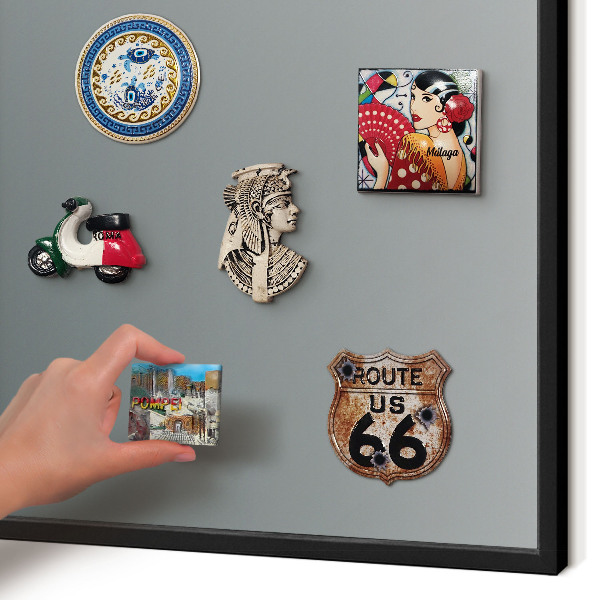 Metal wall board for magnets in a black frame Blue gradient