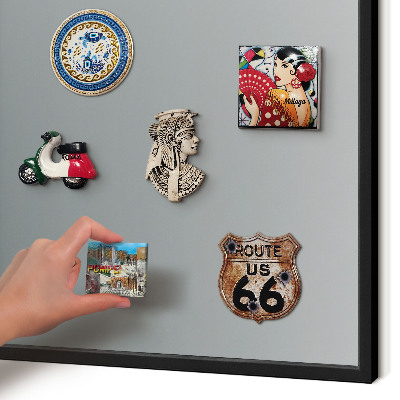 Metal wall board for magnets in a black frame Blue gradient