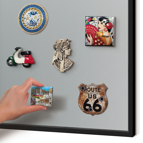 Metal wall board for magnets in a black frame Blue gradient