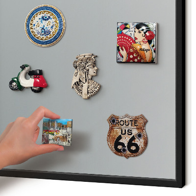 Metal wall board for magnets in a black frame Blue gradient