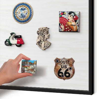 Vacation magnet board with a black frame Harmony of lines