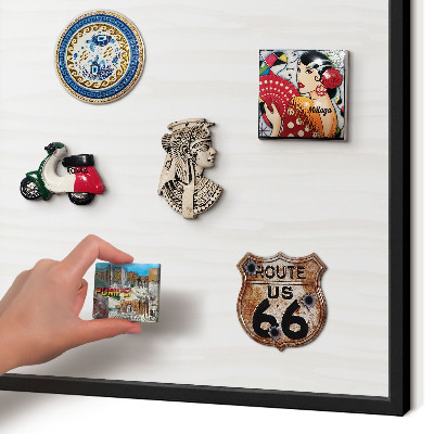 Vacation magnet board with a black frame Harmony of lines