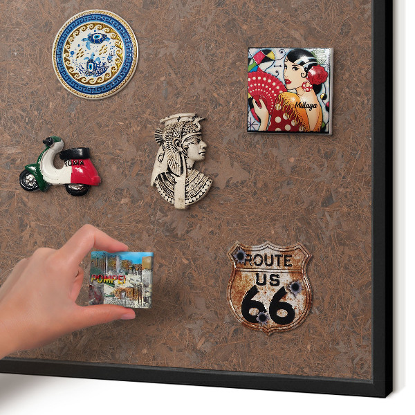 Vacation magnet board with a black frame Autumn carpet