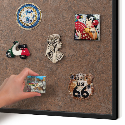Vacation magnet board with a black frame Autumn carpet