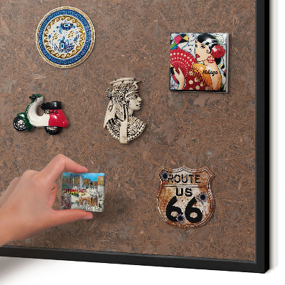 Vacation magnet board with a black frame Autumn carpet