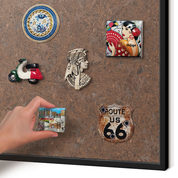 Vacation magnet board with a black frame Autumn carpet