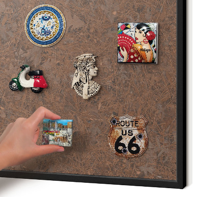 Vacation magnet board with a black frame Autumn carpet